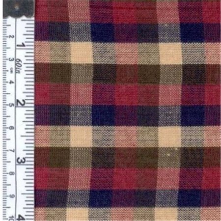 TEXTILE CREATIONS Textile Creations 976 Rustic Woven Fabric; 0.25 Check Navy; Wine And Olive; 15 yd. 976